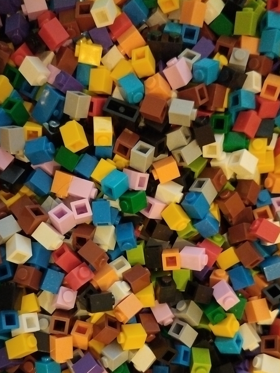 Other - Lego Compatible 1x1 Small Bricks DIY Builds, Multicolor + Clear, 2 LB Bulk Loose